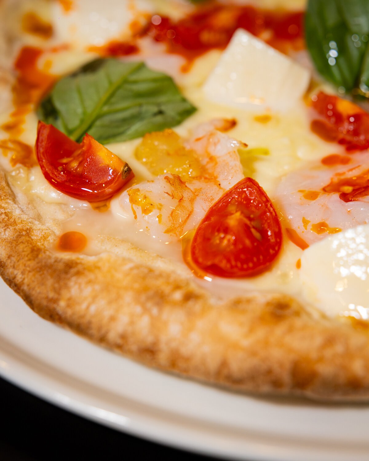 Margherita pizza fresh from the oven