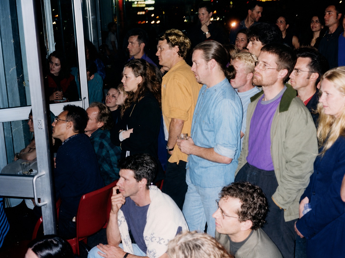 Crowds at the first Tropfest film festival in Tropicana Caffe, 1993