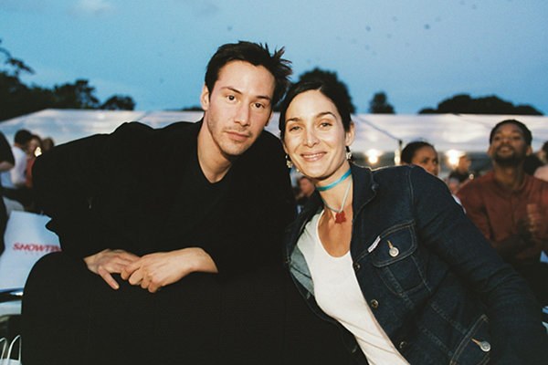 Actors Keanu Reeves (left) and Carrie-Anne Moss at the Tropfest film festival in Sydney
